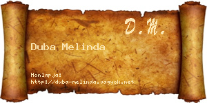 Duba Melinda névjegykártya